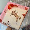 Equestrian Pembe Desen 60x60 İpeksi Fular