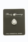 Oval Baget Taşlı Göbek Piercing  1 Adet