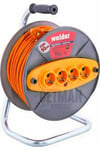AY PAŞ Metal Makaralı 3x1.5 mm TTR Kablo 50 Metre Monofaze Uzatma Kablosu Seyyar Kablo 4 Prizli