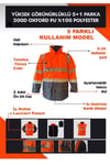 Yerli 5+1 Reflektörlü Kışlık Mont Parka İçi Çıkmalı Yerli Kaban İşçi Montu Mühendis Montu