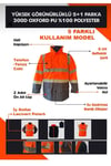 Yerli 5+1 Reflektörlü Kışlık Mont Parka İçi Çıkmalı Yerli Kaban İşçi Montu Mühendis Montu
