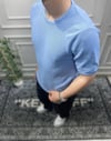 Basic Bisiklet Yaka Triko - Bebe Mavi