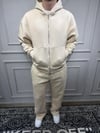Fermuarlı Baggy Basic Eşofman Takım - Krem