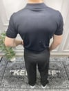 Fermuarlı Polo Yaka Triko - Siyah