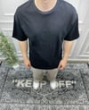 Fırçalı Kumaş Oversize T-Shirt - Siyah