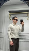 Fitilli Polo Yaka Triko - Bej