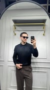 Fitilli Polo Yaka Triko - Siyah