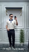 Gümüş Düğme Detaylı Polo Yaka Triko Wng - Bej