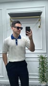 Gümüş Düğme Detaylı Polo Yaka Triko Wng - Beyaz 