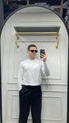 Modal Düğme Detay Sweat - Beyaz