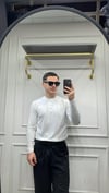Modal Düğme Detay Sweat - Beyaz