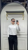 Modal Düğme Detay Sweat - Beyaz