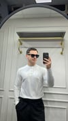 Modal Düğme Detay Sweat - Beyaz