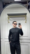Modal Düğme Detay Sweat - Siyah