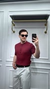 Pamuk Hakim Yaka Çizgi  Polo Triko Bordo - Wng9030