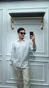 Pamuk Oversize Çizgili Gömlek Bebe Mavi - Wng9024