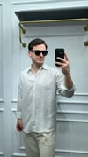 Pamuk Oversize Çizgili Gömlek Gri - Wng9024