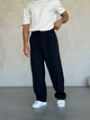 Pileli Baggy Kumaş Pantolon Lacivert - W11