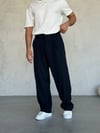 Pileli Baggy Kumaş Pantolon Siyah - W11