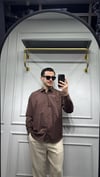 Poplin Oversize Gömlek Kahverengi - Wng9001