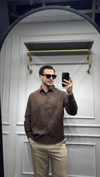 Poplin Oversize Gömlek Kahverengi - Wng9001