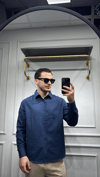 Poplin Oversize Gömlek Lacivert - Wng9001