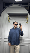 Poplin Oversize Gömlek Lacivert - Wng9001