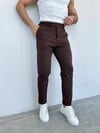 Slim Fit Kumaş Pantolon Kahverengi - W11