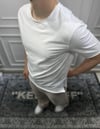 Yırtmaçlı Basic Oversize T-Shirt - Beyaz