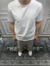 Yırtmaçlı Basic Oversize T-Shirt - Beyaz