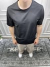 Yırtmaçlı Basic Oversize T-Shirt - Siyah