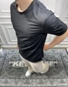 Yırtmaçlı Basic Oversize T-Shirt - Siyah