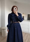 Denim Etekli Takım Koyu