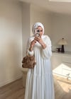 Ela Şifon Elbise Ekru