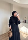 Ela Şifon Elbise Siyah 