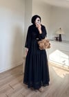 Ela Şifon Elbise Siyah 