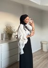 Fularlı Oversize Bluz