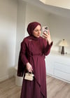 Gold Tokalı Elbise Bordo
