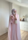 Önü Şifon Abiye Pembe