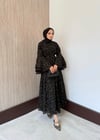 Payet İşlemeli Dantel Elbise Siyah
