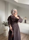 Puantiyeli Kahve Elbise 