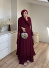 Şal Detaylı Elbise Bordo