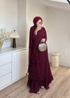 Şal Detaylı Elbise Bordo