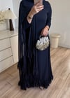 Şal Detaylı Elbise Lacivert 