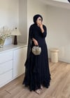 Şal Detaylı Elbise Lacivert 