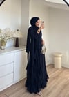 Şal Detaylı Elbise Lacivert 