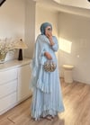 Şal Detaylı Elbise Mavi