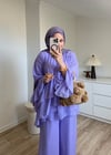 Şifon Katlı Takım Lila 