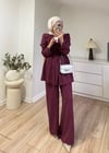Taşlı Takım Bordo