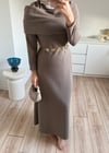 Yakalı Elbise Vizon